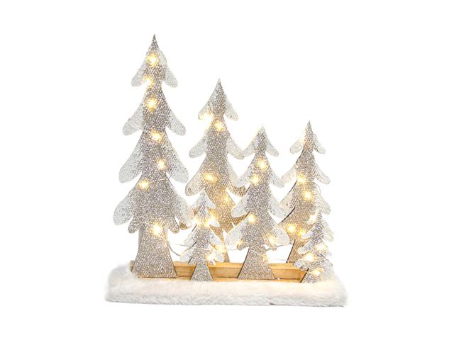 LED SNOW COVERED WHITE TREES (12.2")